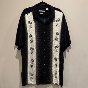 Batek BayMen's Black and White Palm Tree Shirt